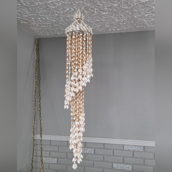 Other - Vintage Chula Hanging Spiral Seashell Windchime Boho Beach Wedding Macrame